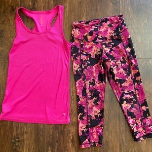 Active wear set top with active capris